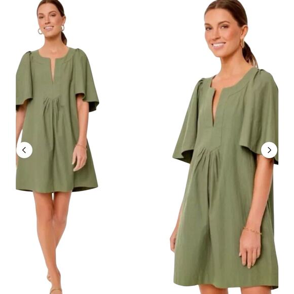 Pomander Place Tuckernuck Finley Flutter Sleeve Dress Sage Green  XS 2570-36 - Picture 1 of 9